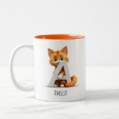 Letter A Cat Alfabet Monogram Koffie Mok (Links)