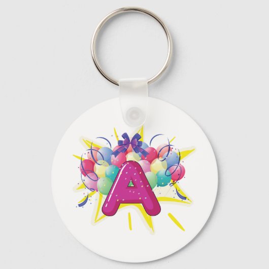 Letter A Celebration Sleutelhanger (Achterkant)