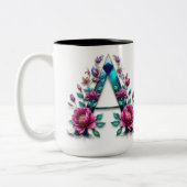 Letter A Coffee Mok – Floral Design voor Gifting (Links)