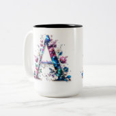 Letter A Coffee Mok – Floral Design voor Gifting (Voorkant links)