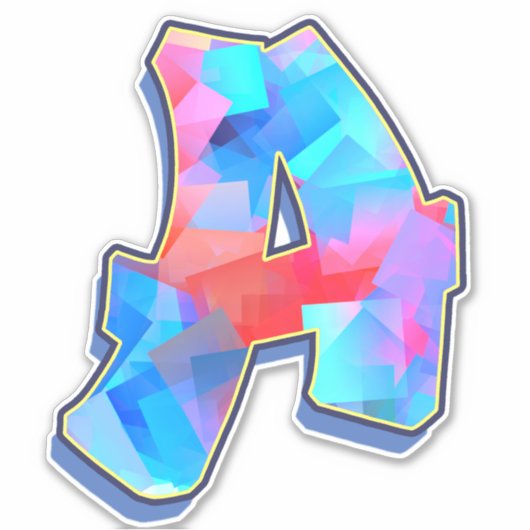 Letter A -  Color Mix Sticker (Voorkant)