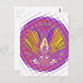 Letter A, Colorful logo-tekstontwerp Briefkaart (Voorkant / Achterkant)