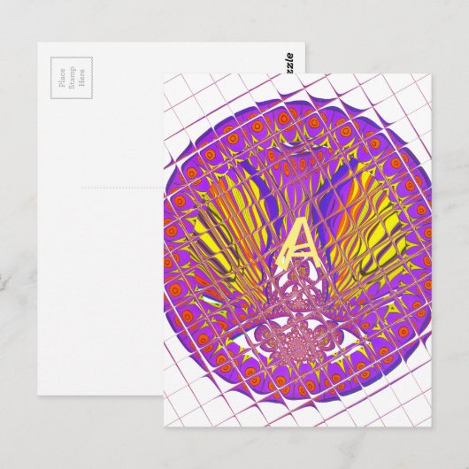 Letter A, Colorful logo-tekstontwerp Briefkaart (Voorkant / Achterkant)