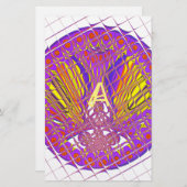 Letter A, Colorful logo-tekstontwerp Briefpapier (Voorkant / Achterkant)