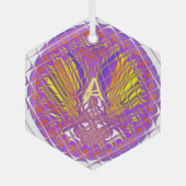 Letter A, Colorful logo-tekstontwerp Glas Ornament (Voorkant)
