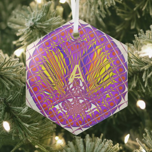 Letter A, Colorful logo-tekstontwerp Glas Ornament (Insitu)
