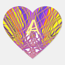 Letter A, Colorful logo-tekstontwerp Hart Sticker