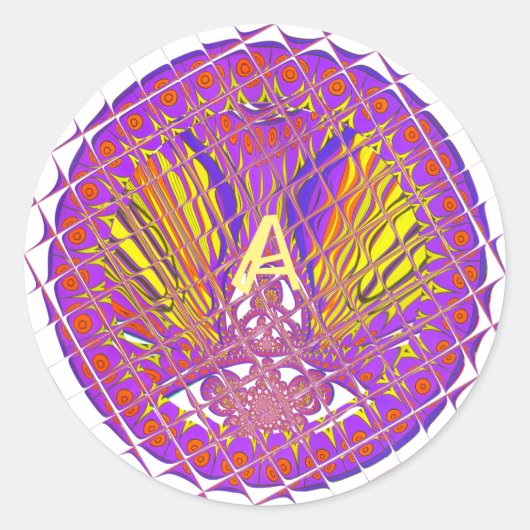Letter A, Colorful logo-tekstontwerp Ronde Sticker (Voorkant)