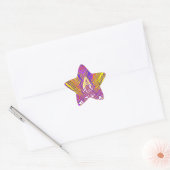 Letter A, Colorful logo-tekstontwerp Ster Sticker (Envelop)