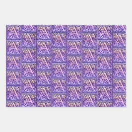 Letter A Colorful Vintage First Letter Gradient Inpakpapier Vel