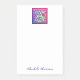 Letter A Colorful Vintage First Letter Gradient Post-it® Notes