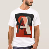 Letter A – Constructivist Geometry on Textured Red T-shirt (Voorkant)