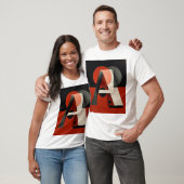 Letter A – Constructivistische Geometrie op gestru T-shirt (Unisex)