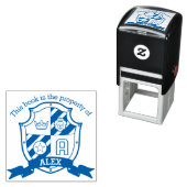 Letter A Crest book aangepaste naam kinder bibliot Zelfinktende Stempel (In situ)