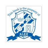 Letter A Crest book aangepaste naam kinder bibliot Zelfinktende Stempel (Design)
