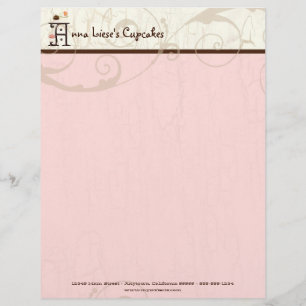 Letter A Cupcake Business Letterhead Custom Briefhoofd