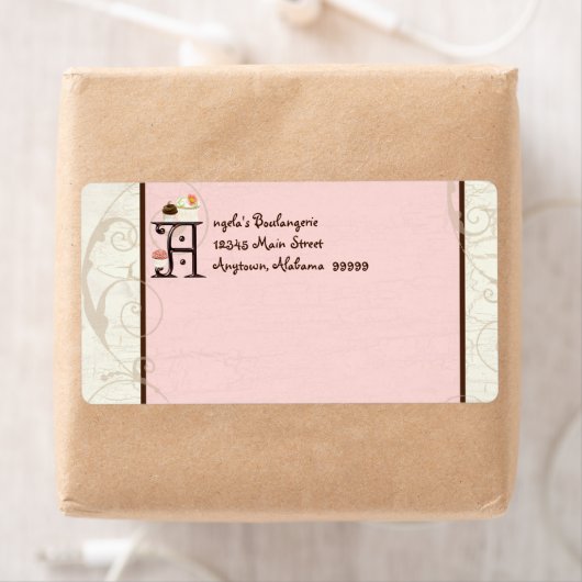 Letter A Cupcake Zakelijk adres Mailing Labels (Insitu)