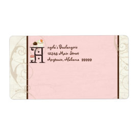 Letter A Cupcake Zakelijk adres Mailing Labels