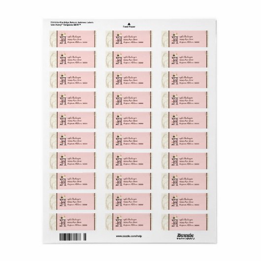 Letter A Cupcake Zakelijk adres Mailing Labels (Full Sheet)