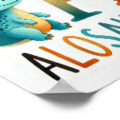Letter A, Dinosaur Alphabet Waterverf Poster (Hoek)