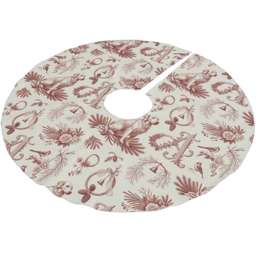 Letter A Dog Christmas Tree Skirt Holiday Kerstboom Rok (Gekanteld)