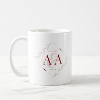 Letter A en A Stizza & witte bruiloft monogram mok