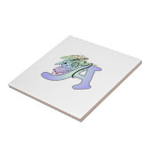 Letter A-engelmonogram alfabet initiaal Tegeltje (Zijkant)