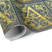 Letter A First Letter Faux Gold en Blue Cadeaupapier (Rol Hoek)