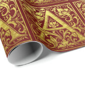 Letter A First Letter Faux Gold en Red Cadeaupapier (Rol Hoek)