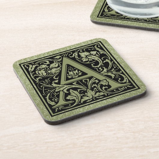 Letter A First Letter Monogram Drankjes Onderzetter (Linkerzijde)