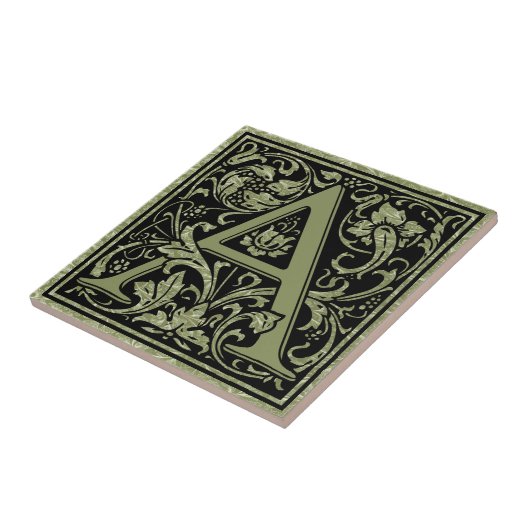 Letter A First Letter Monogram Tegeltje (Zijkant)