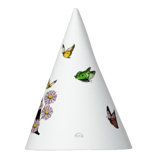 Letter A Floral Butterfly Monogram Initiaal Feesthoedjes (Rechts)