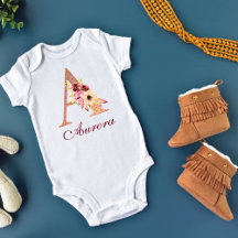 Letter A Florale Roze Gouden Monogram