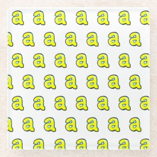 Letter "a" glazen onderzetter