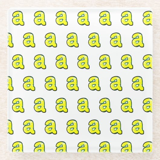 Letter "a" glazen onderzetter (Voorkant)