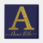 Letter A Gold glitter Magneet (Voorkant)