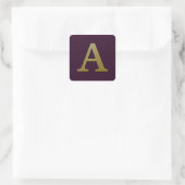 Letter A Gold Square Sticker (Tas)