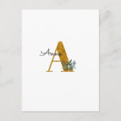 Letter A Golden monogram Briefkaart (Voorkant)