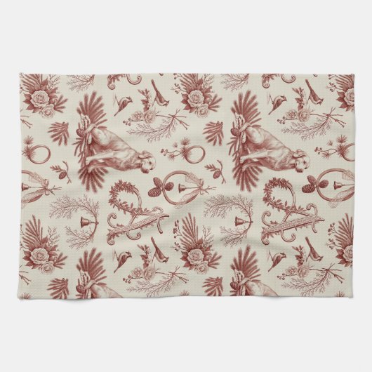 Letter A Golden Retriever Kitchen Holiday Towel Theedoek (Horizontaal)