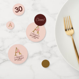 Letter A Gouden Monogram Blush Roze Rozen Confetti