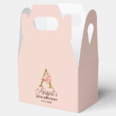 Letter A Gouden Monogram Roze Rozen Bedankdoosjes (Geopend)