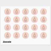 Letter A Gouden Monogram Roze Rozen Ronde Sticker (Vel)