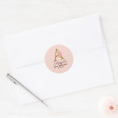 Letter A Gouden Monogram Roze Rozen Ronde Sticker (Envelop)