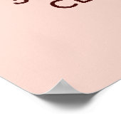 Letter A Gouden Monogram Roze Rozen Welkom Poster (Hoek)