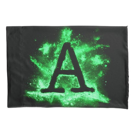 Letter A Groen Hoofdstedelijk Alfabet Kussensloop (Voorkant)