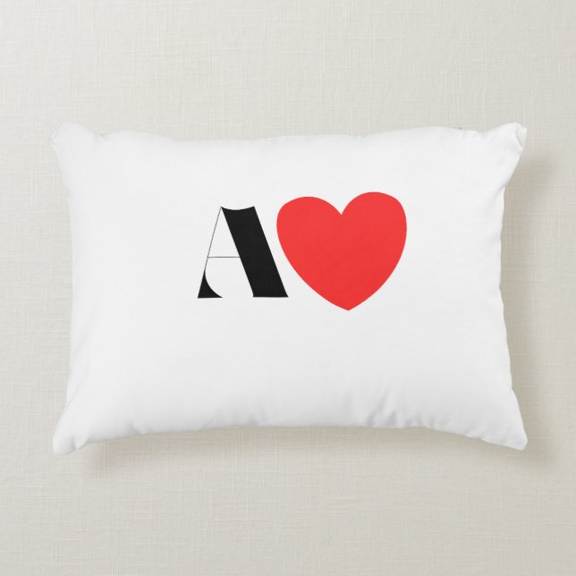Letter A Heart - Valentine Initial Love Design Accent Kussen (Voorkant)