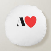 Letter A Heart - Valentine Initial Love Design Rond Kussen (Voorkant)