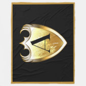 Letter A hoofdalfabet Fleece Deken (Voorkant)