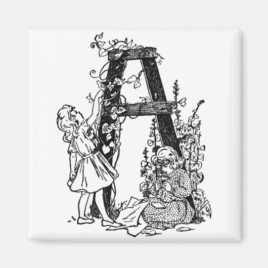 Letter 'A' in de tuin - Magnet (Voorkant)