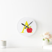 Letter A Initiaal Clock Ronde Klok (Huis)